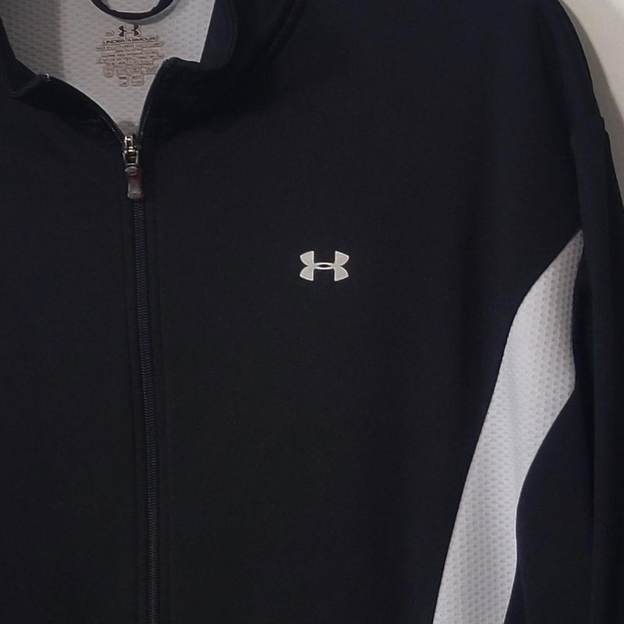 UNDER ARMOUR Zip Up Jacket XL True Black / White... Depop