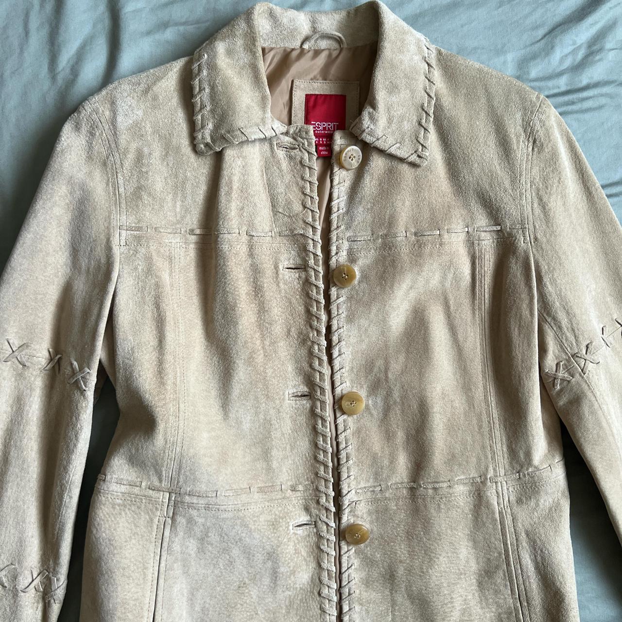 Esprit Women's Leather Jacket - Tan/Cream - S – C… - image 2