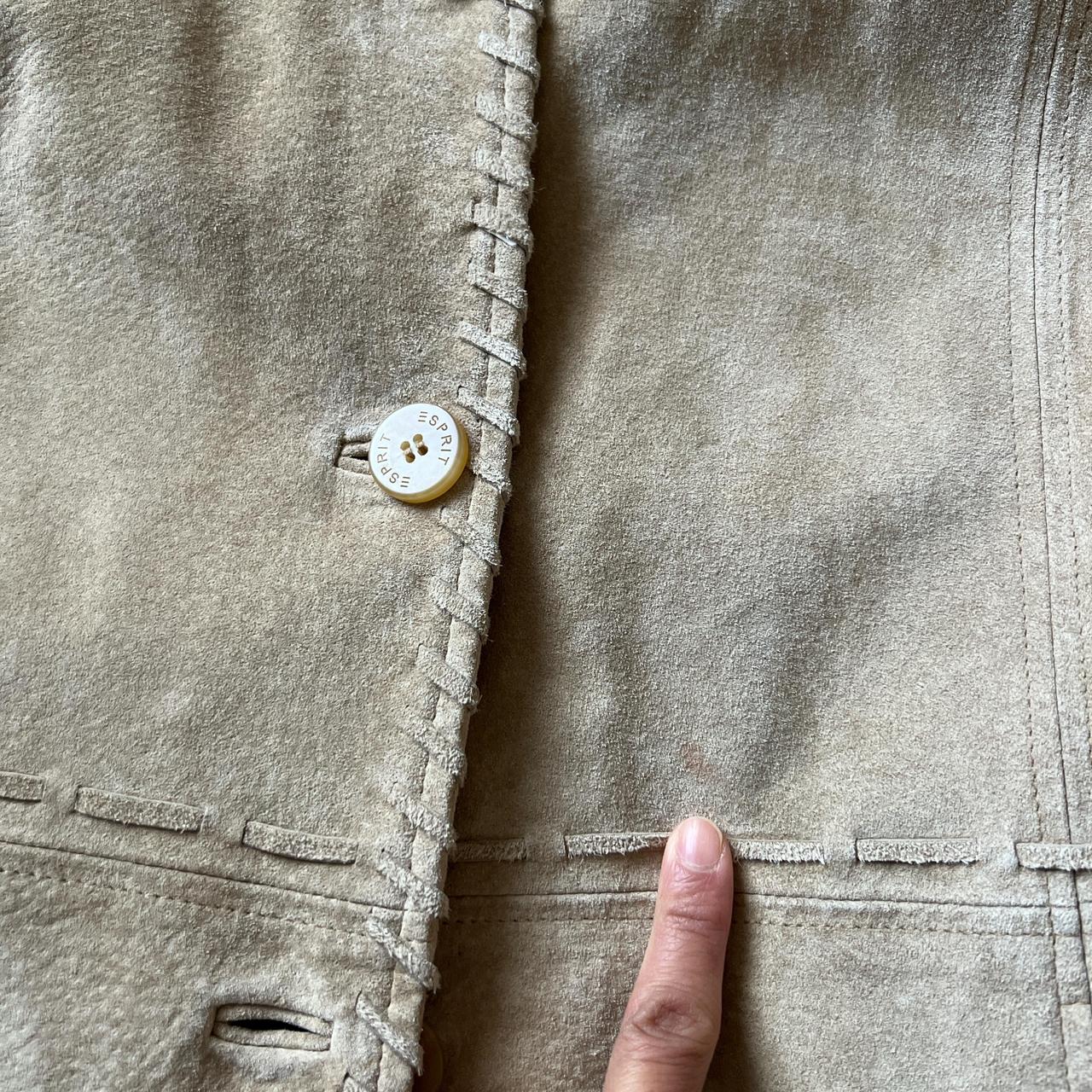 Esprit Women's Leather Jacket - Tan/Cream - S – C… - image 7