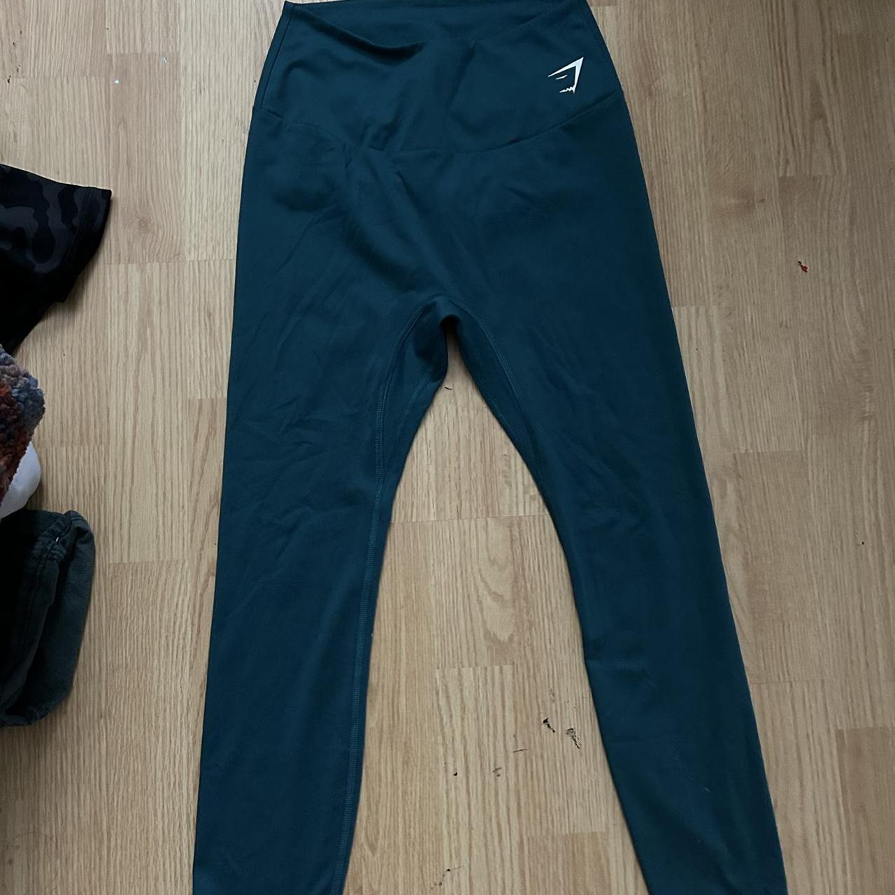 teal gymshark seamless leggings. size medium but run... Depop