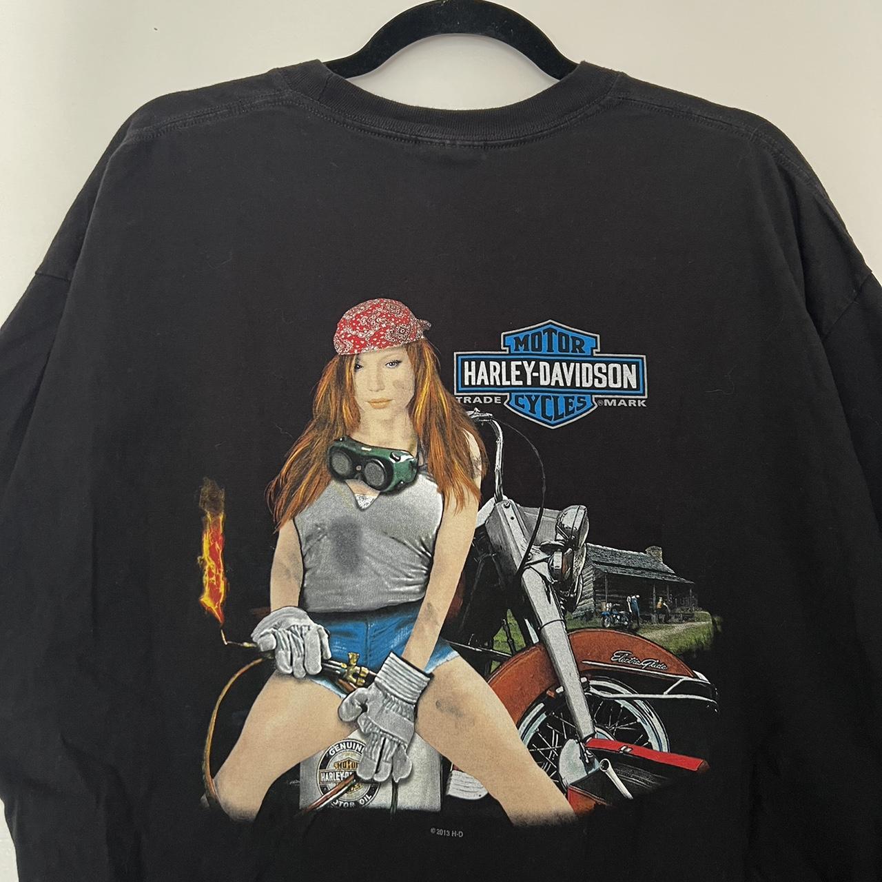 Vintage Y2K Harley-Davidson Sexy Biker Girl... - Depop