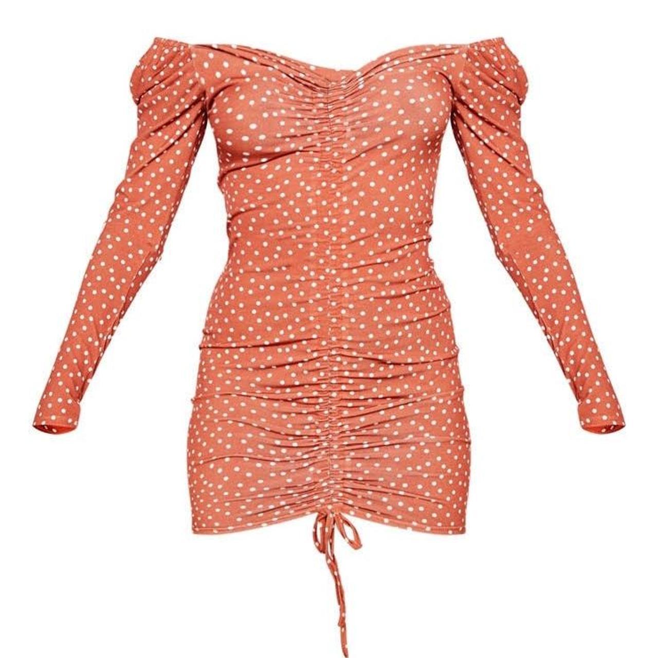 Terracotta polka dot clearance dress