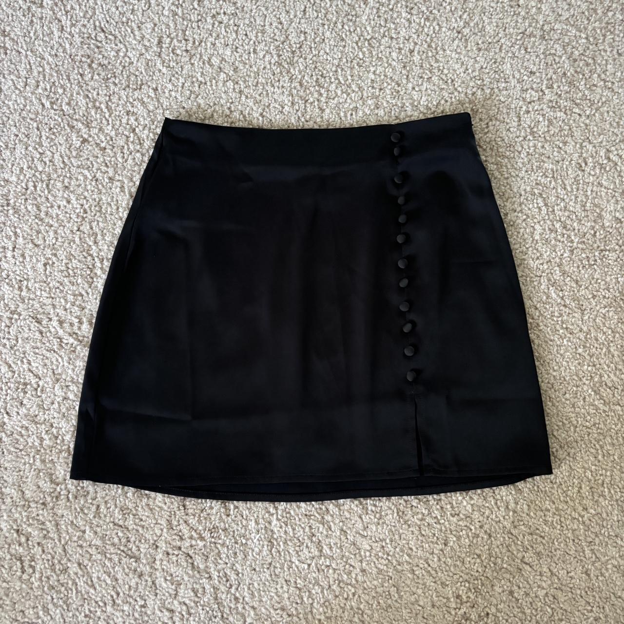 Forever 21 black satin skirt best sale