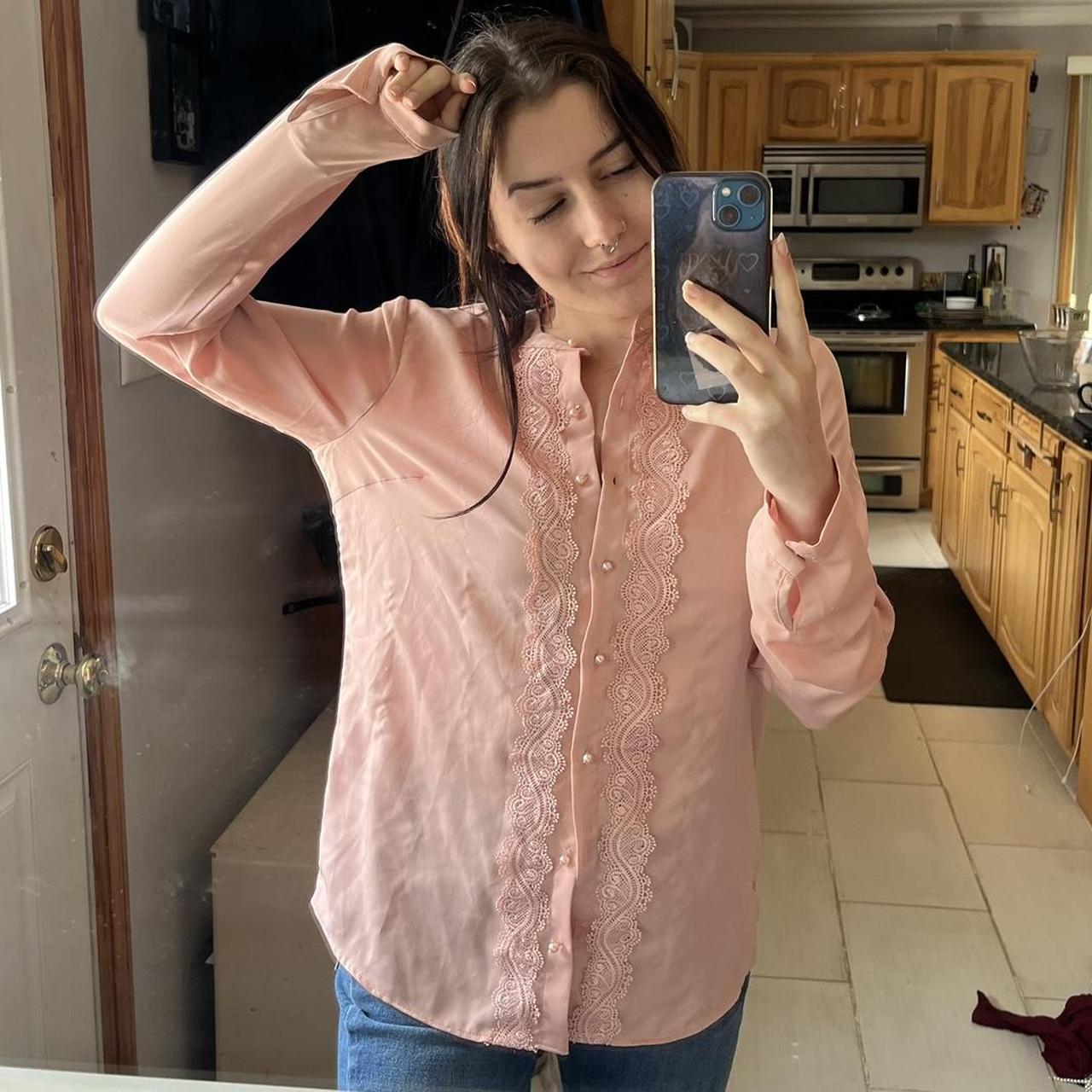 pink pearl blouse