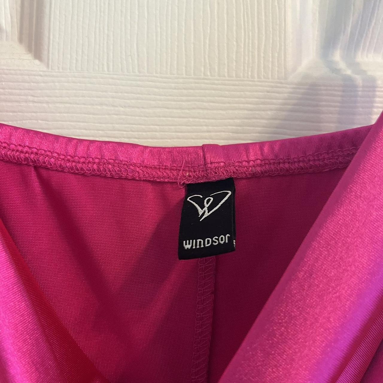 hot pink windsor dress scrunched on side above leg... - Depop