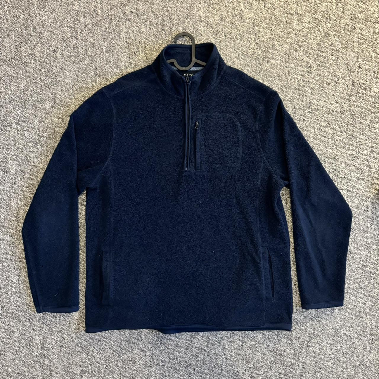 Vintage 1/4 zip Navy Fleece Size: XL Condition:... - Depop