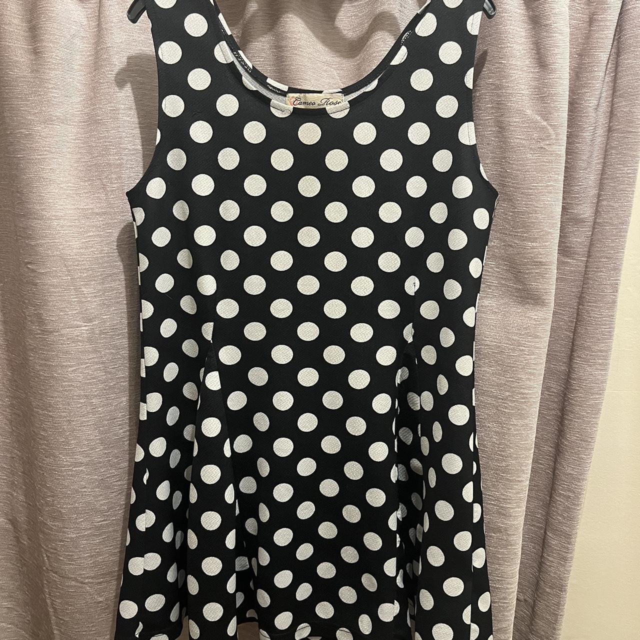 Black and white polka dot top dress Womens M L Worn. Depop