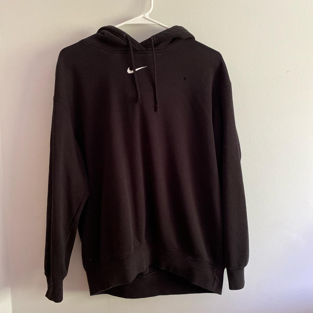 swoosh hoodie black