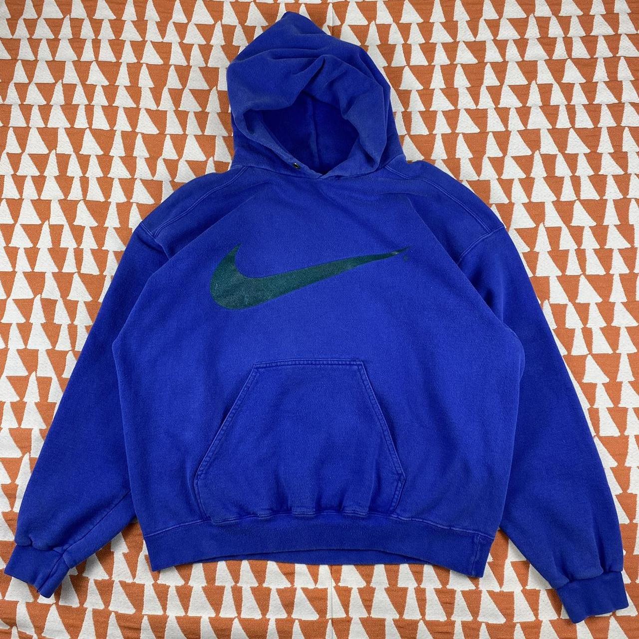 Vintage 90s Nike Hoodie Vintage 90s Nike Large... - Depop