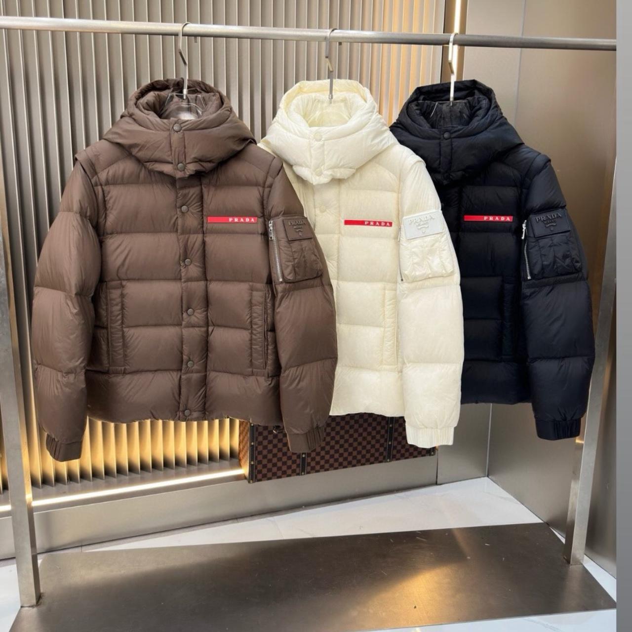 Prada Men's Puffer Jacket - Brown/Multi – Prada p… - image 1