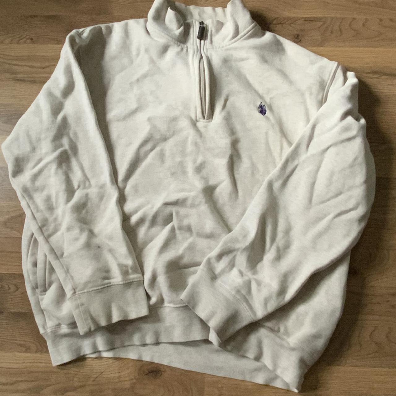 US POLO WHITE QUARTER ZIP White XL - Depop