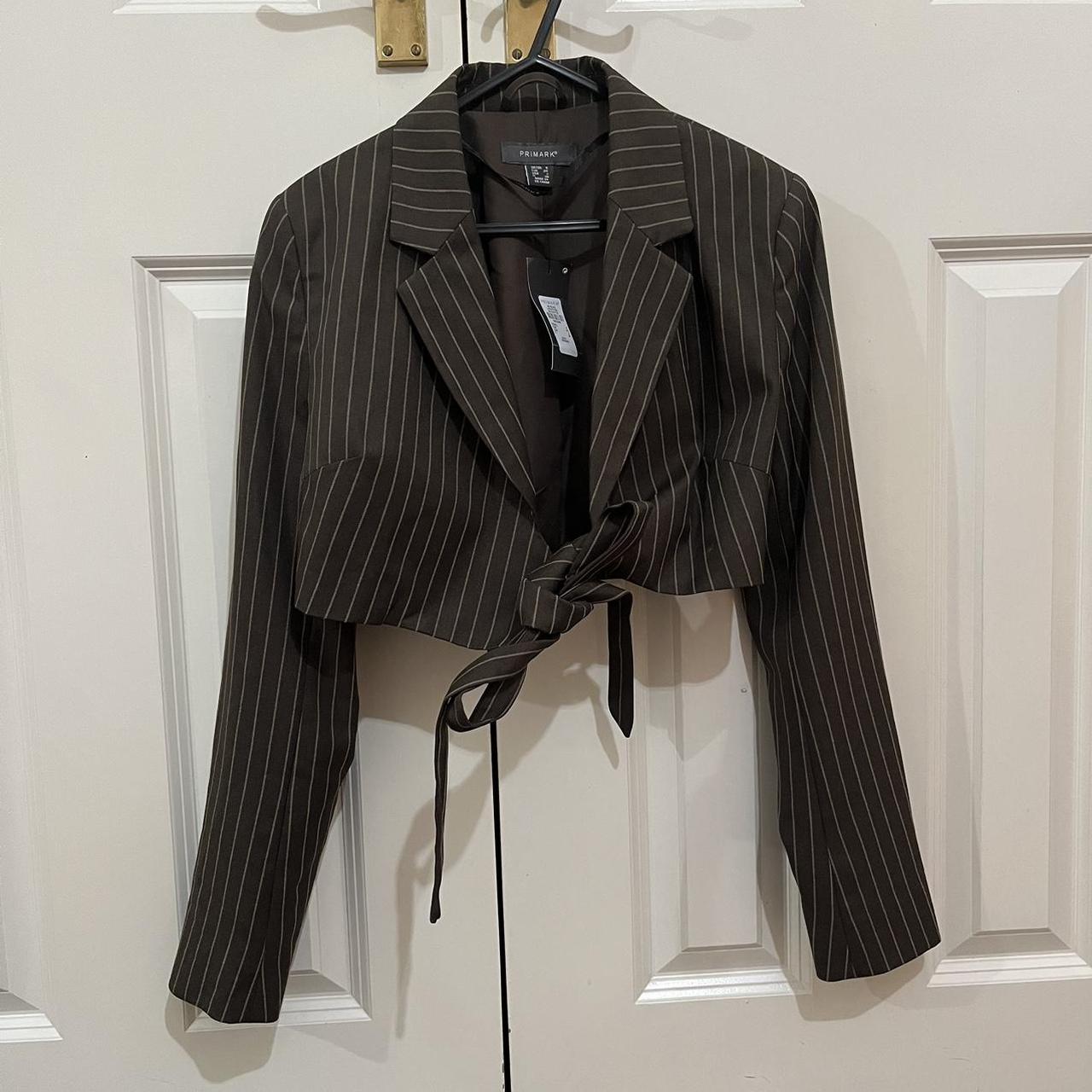 primark pinstripe blazer, cropped, looks cute w/... Depop