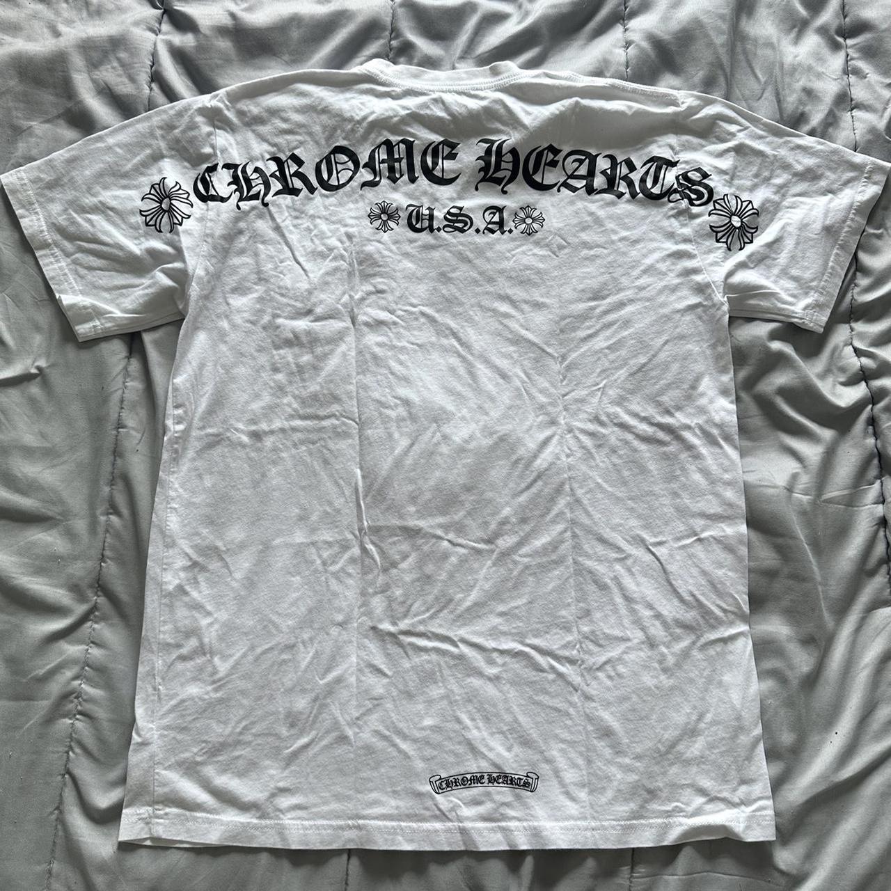 White Chrome Hearts USA shirt Size XL Bought at a | Depop
