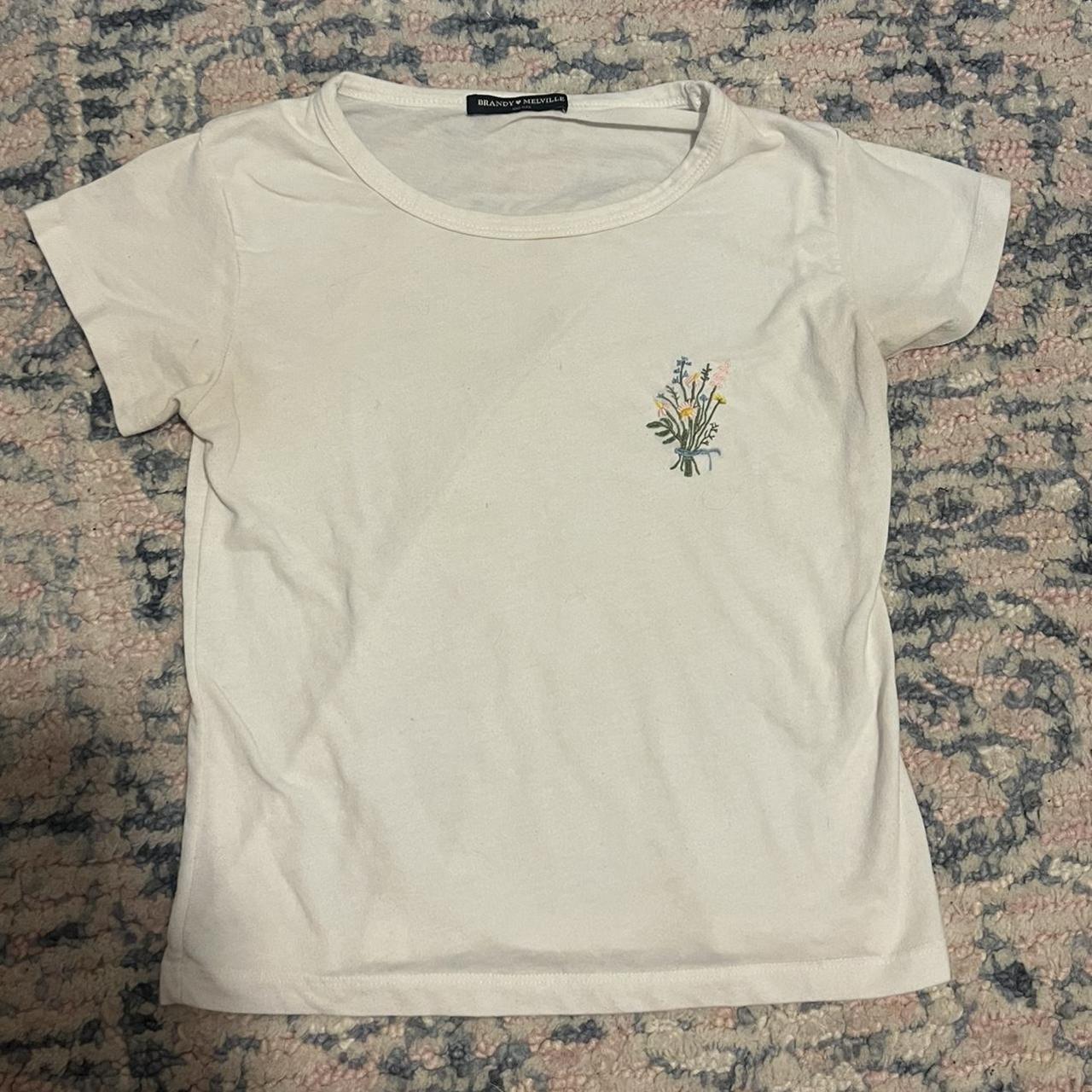 Brandy Melville Vintage TShirt with Embroidered... Depop