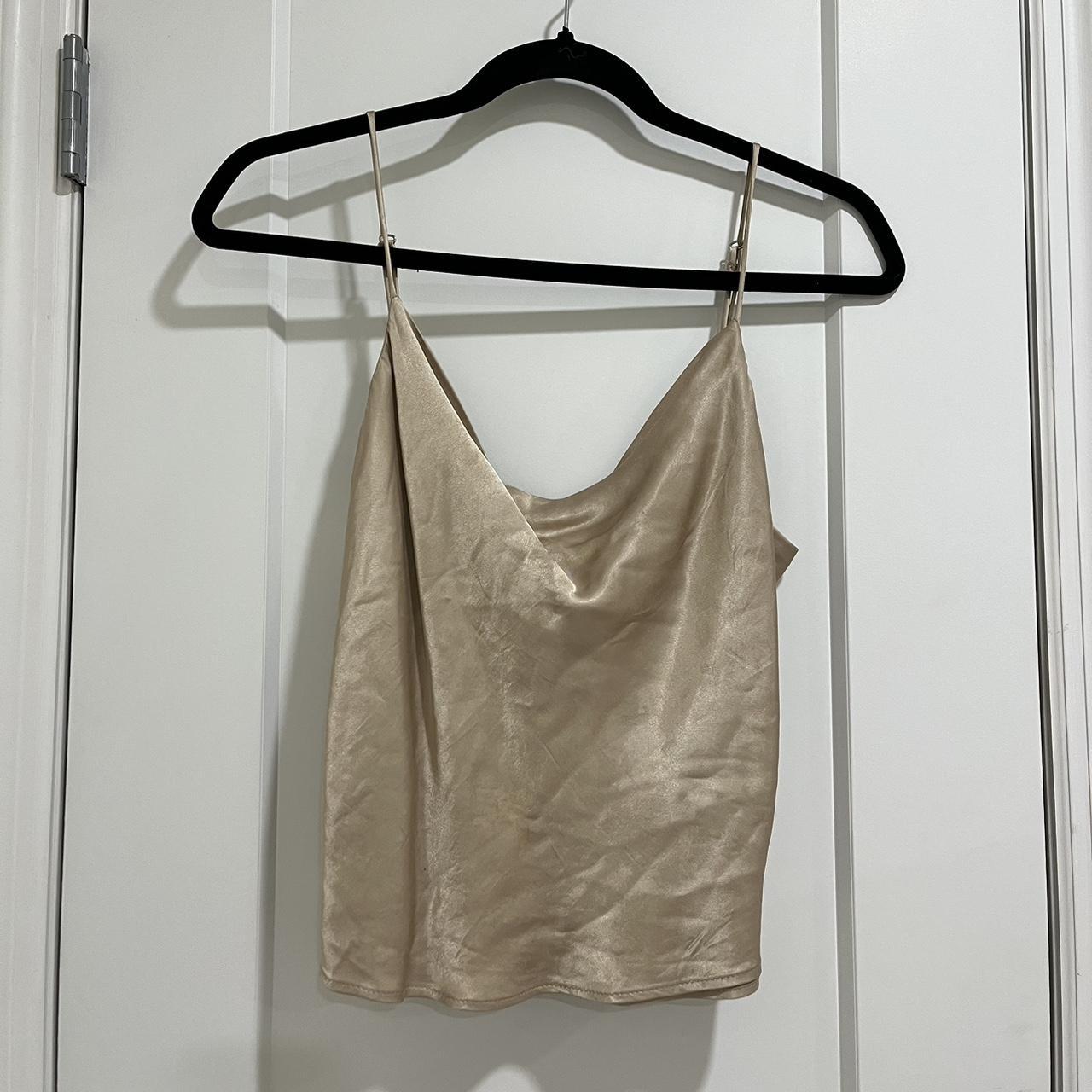 ZARA GOLD COWL NECK TANK - worn once, no flaws and... - Depop