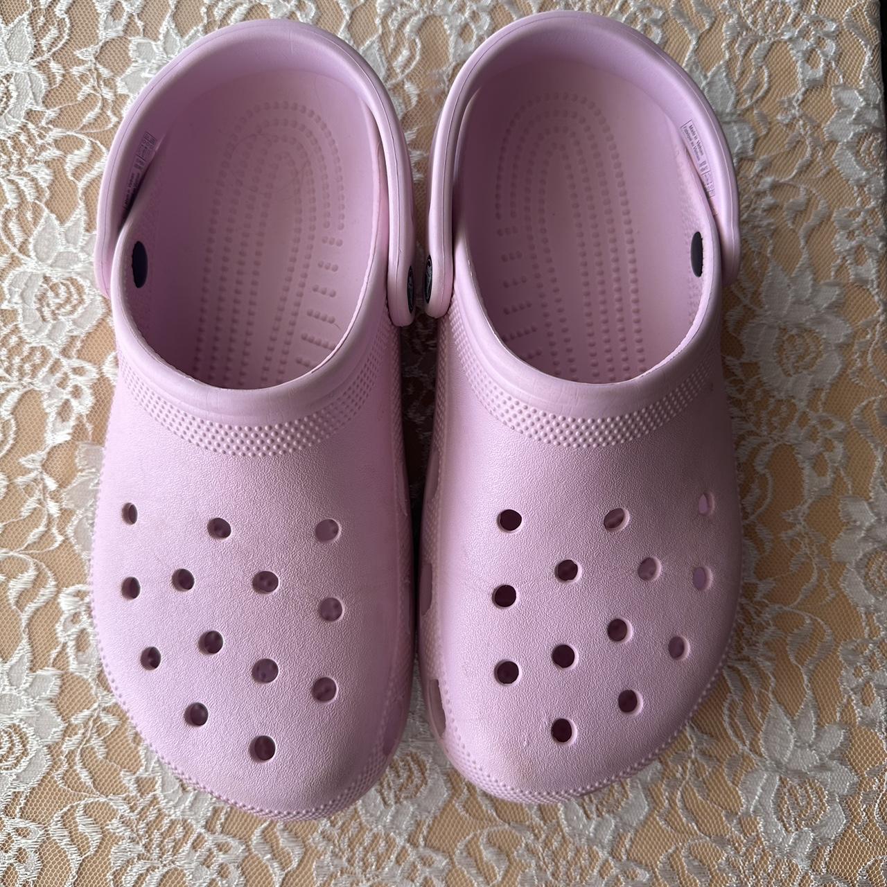 pink crocs size 10 women's - men's - Depop