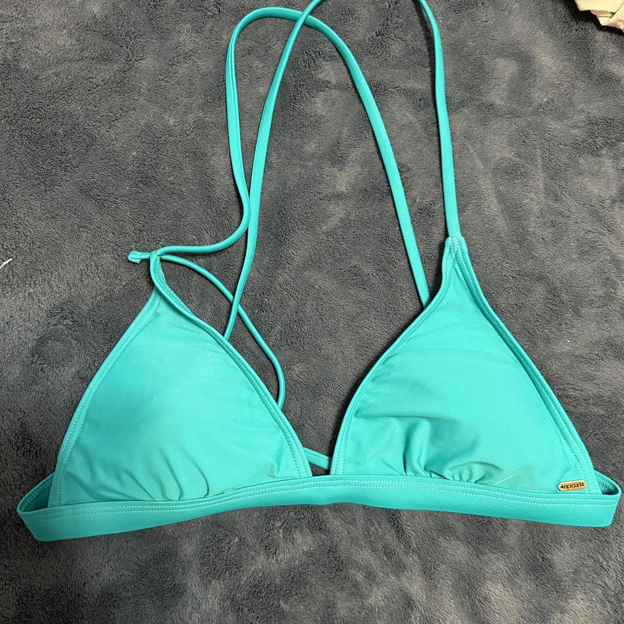 RIPCURL TEAL BIKINI TOP CROSSBACK SIZE SMALL Worn... - Depop