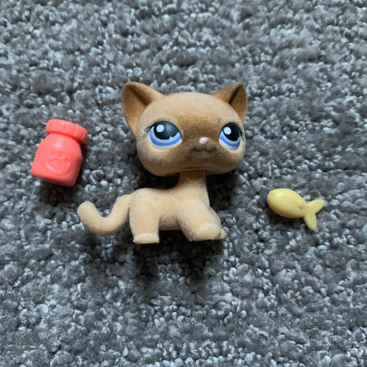 littlest pet shop fuzzy siamese cat & 2 accessories.... Depop