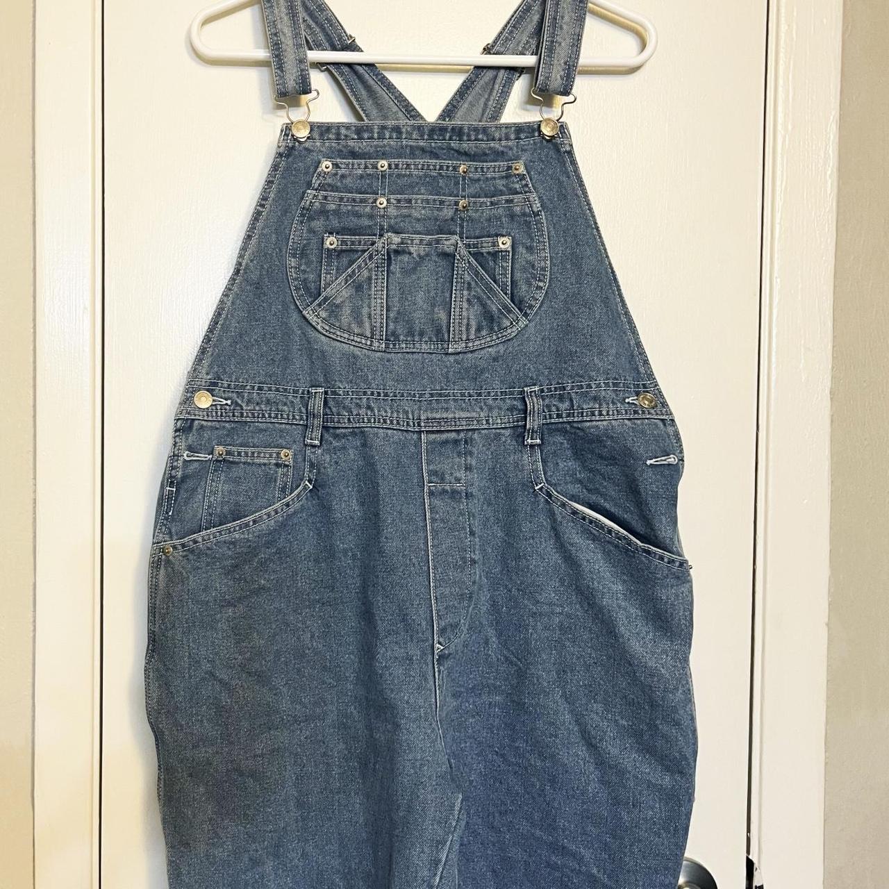 American Eagle Women's Navy and Blue Dungarees-overalls | Depop