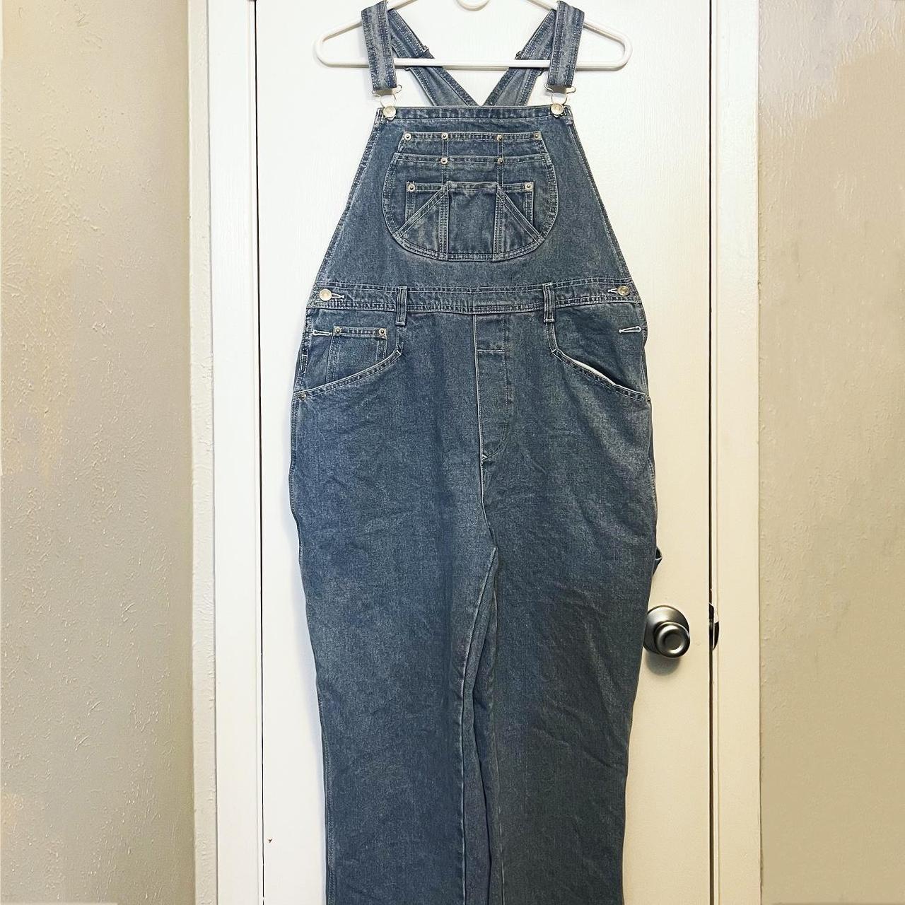 American Eagle Women's Navy and Blue Dungarees-overalls | Depop