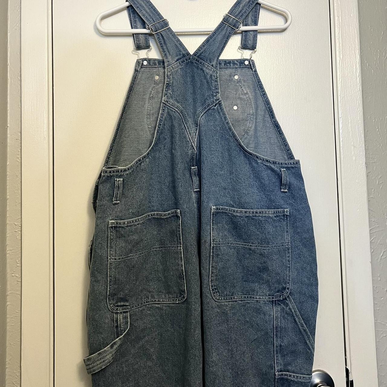 American Eagle Women's Navy and Blue Dungarees-overalls | Depop