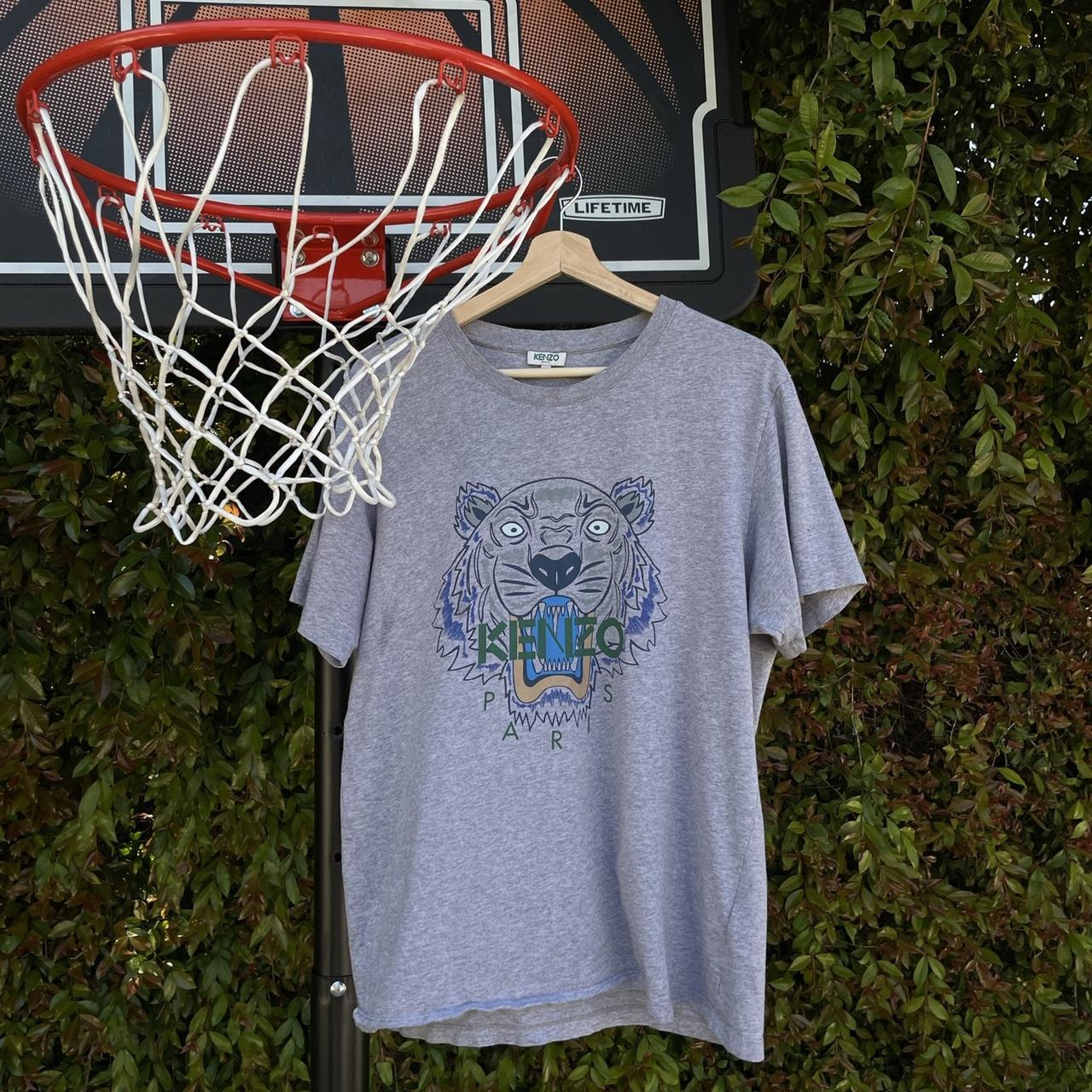 Heather grey Kenzo t-shirt with green & blue tiger...