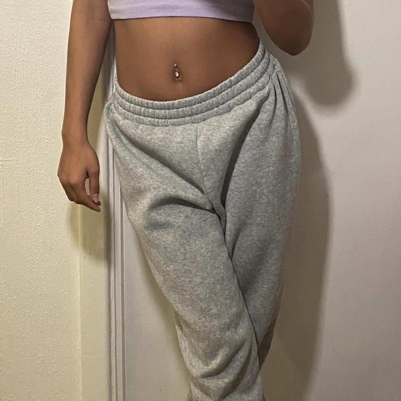 Cuffed Light Grey Joggers/Sweatpants 🩶 Staple piece... - Depop