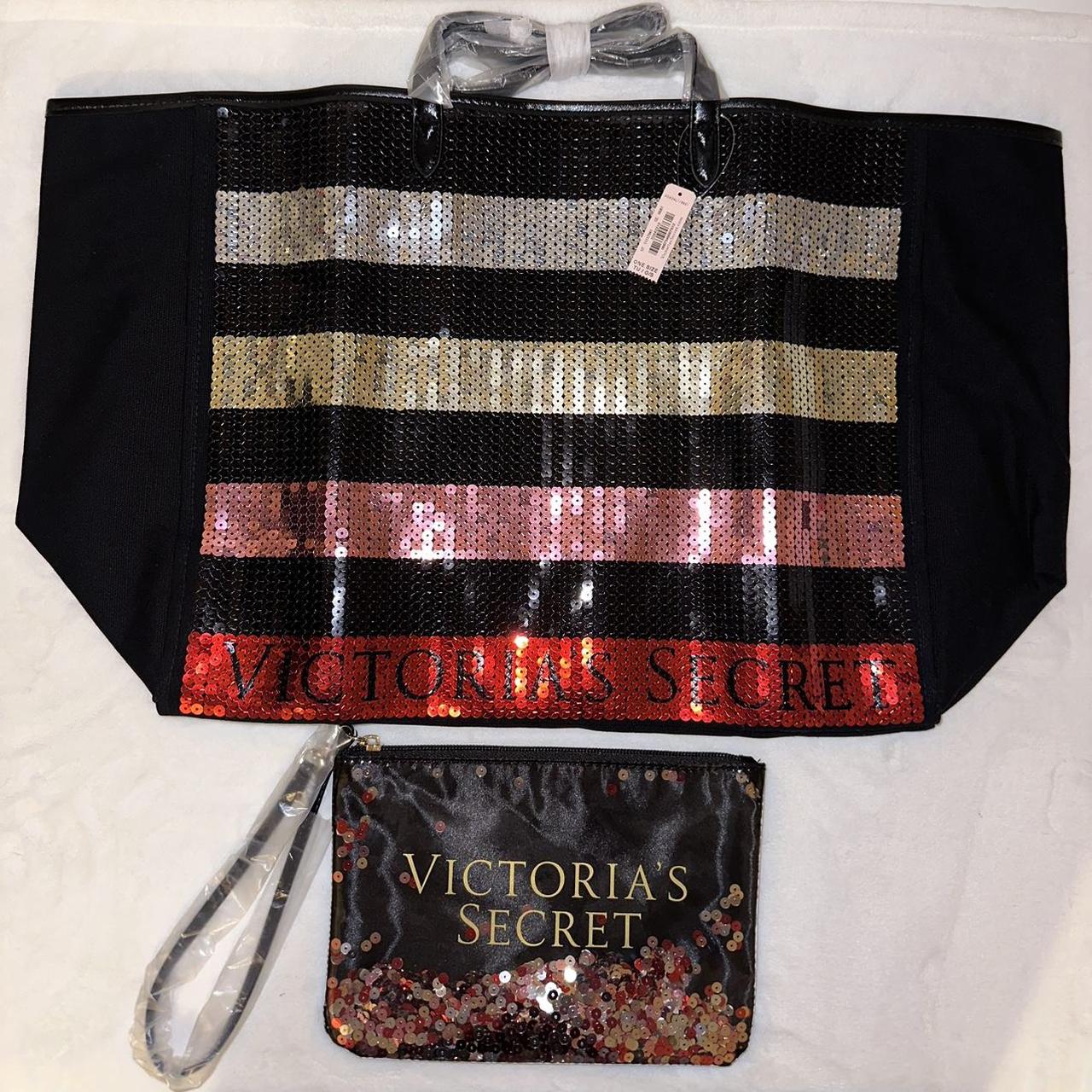Victoria's Secret Bling Stripe Sequin Carryall Tote