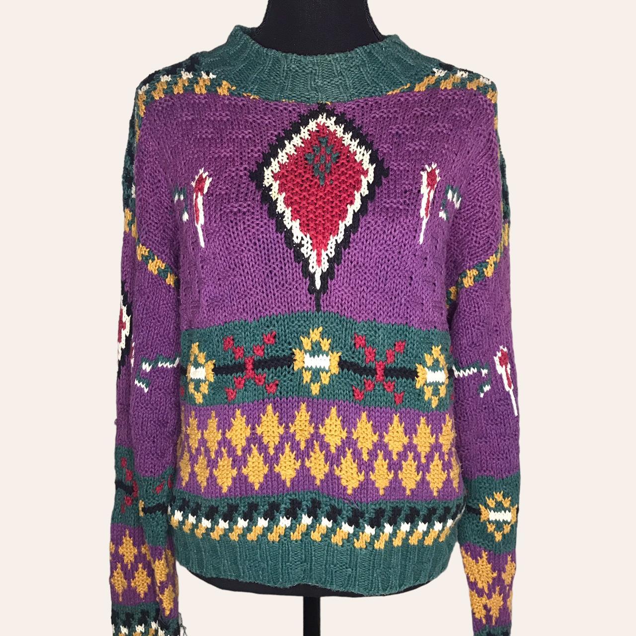 Vintage Woolrich Knit Sweater, Features multi-colored...