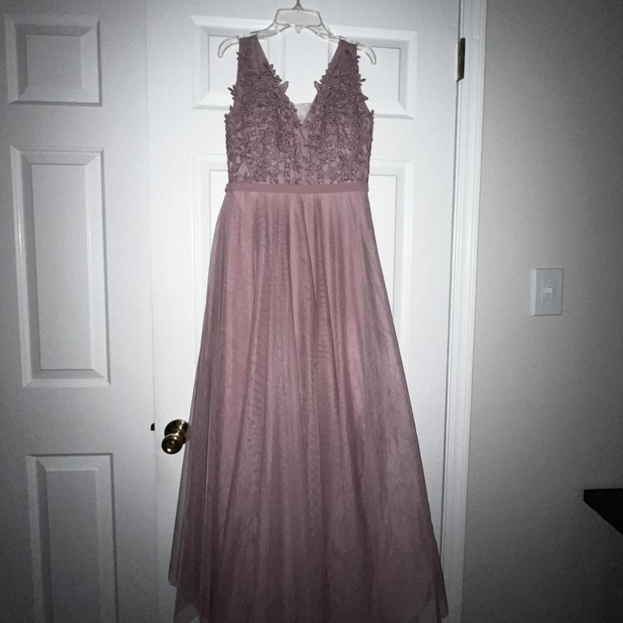 Light pink floor length gown. Originally size 10,... - Depop