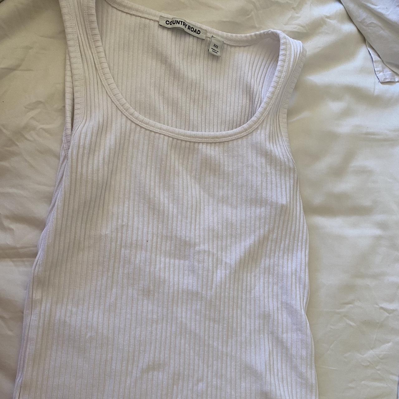 white country road singlet. Size XXS however can fit... - Depop