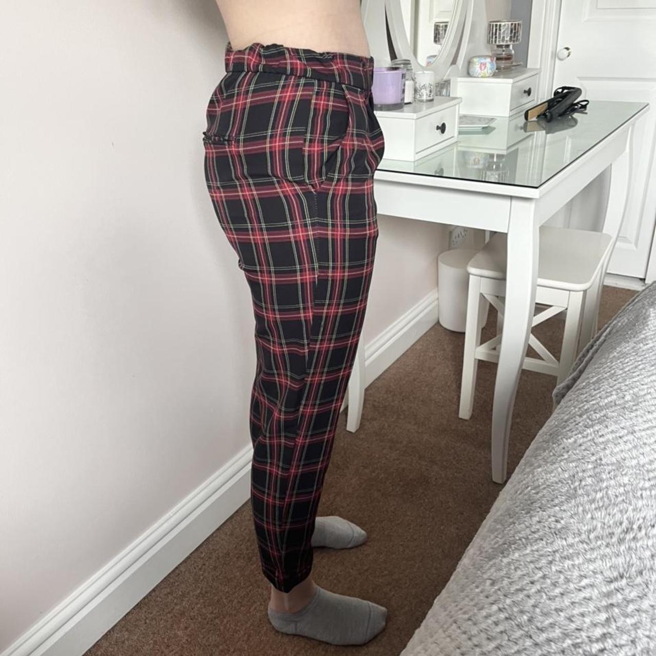 Black and red checked=