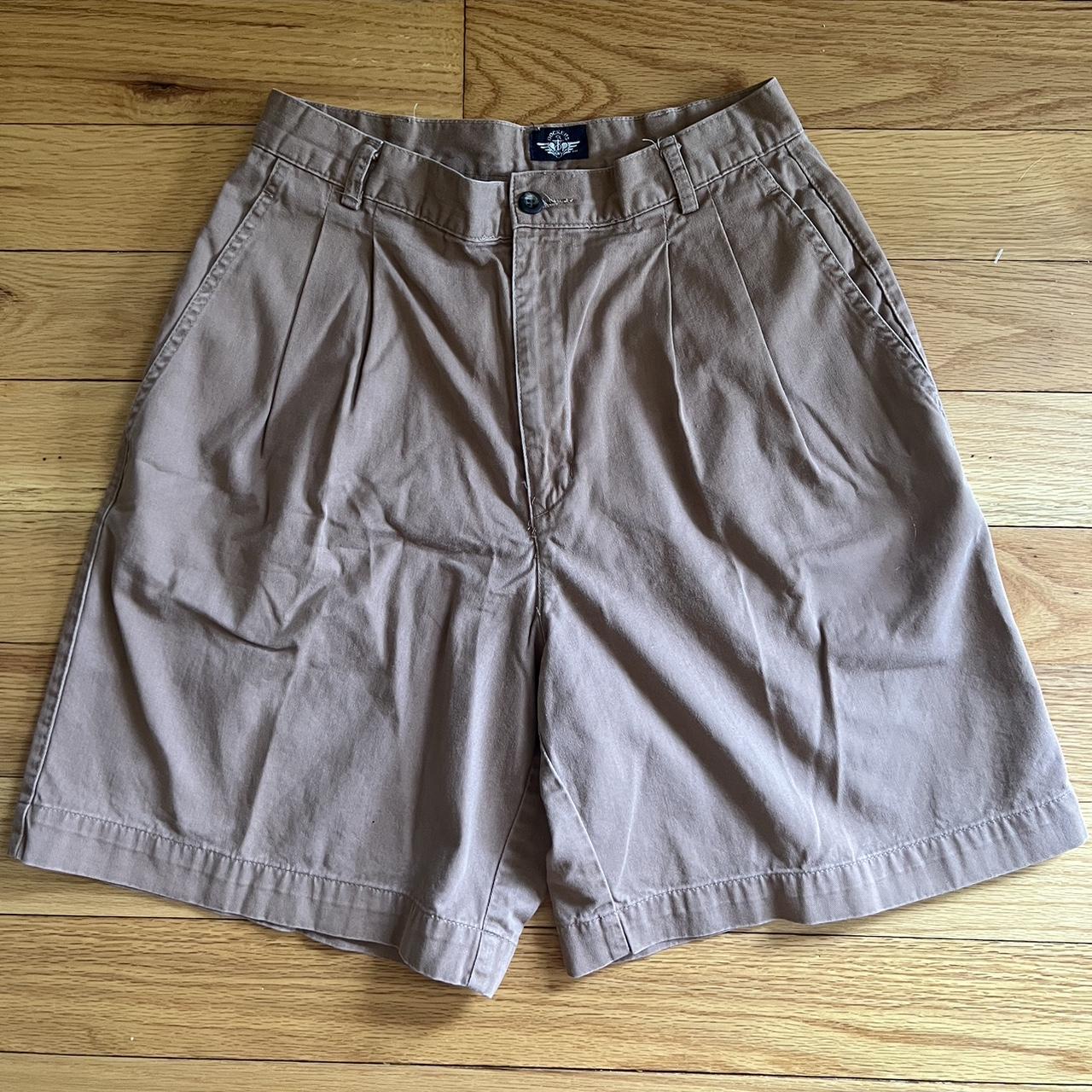 Tan size 10 regular Dockers pleated shorts. Such... Depop