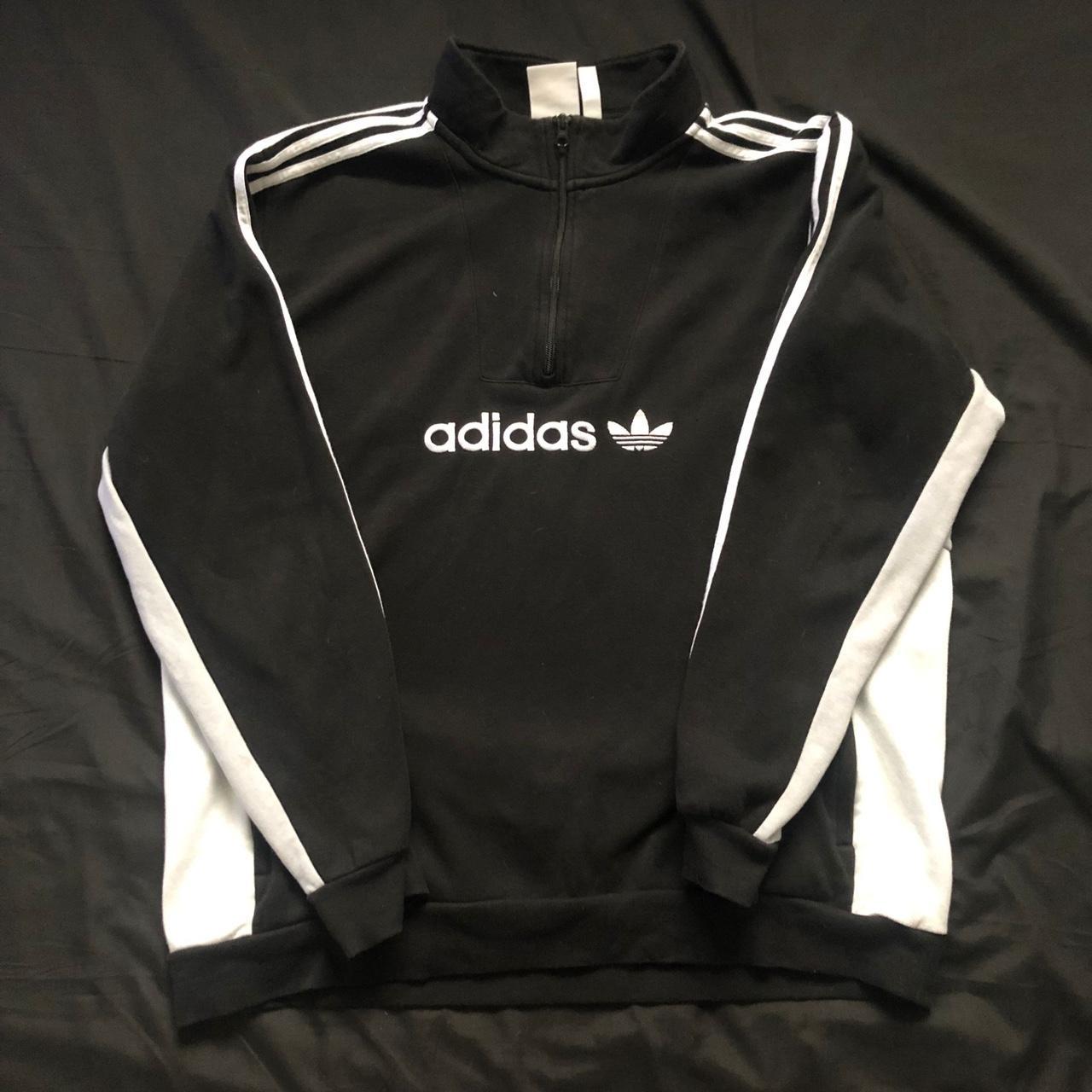 Adidas Originals Quarter Zip Hoodie Size XL Great... - Depop