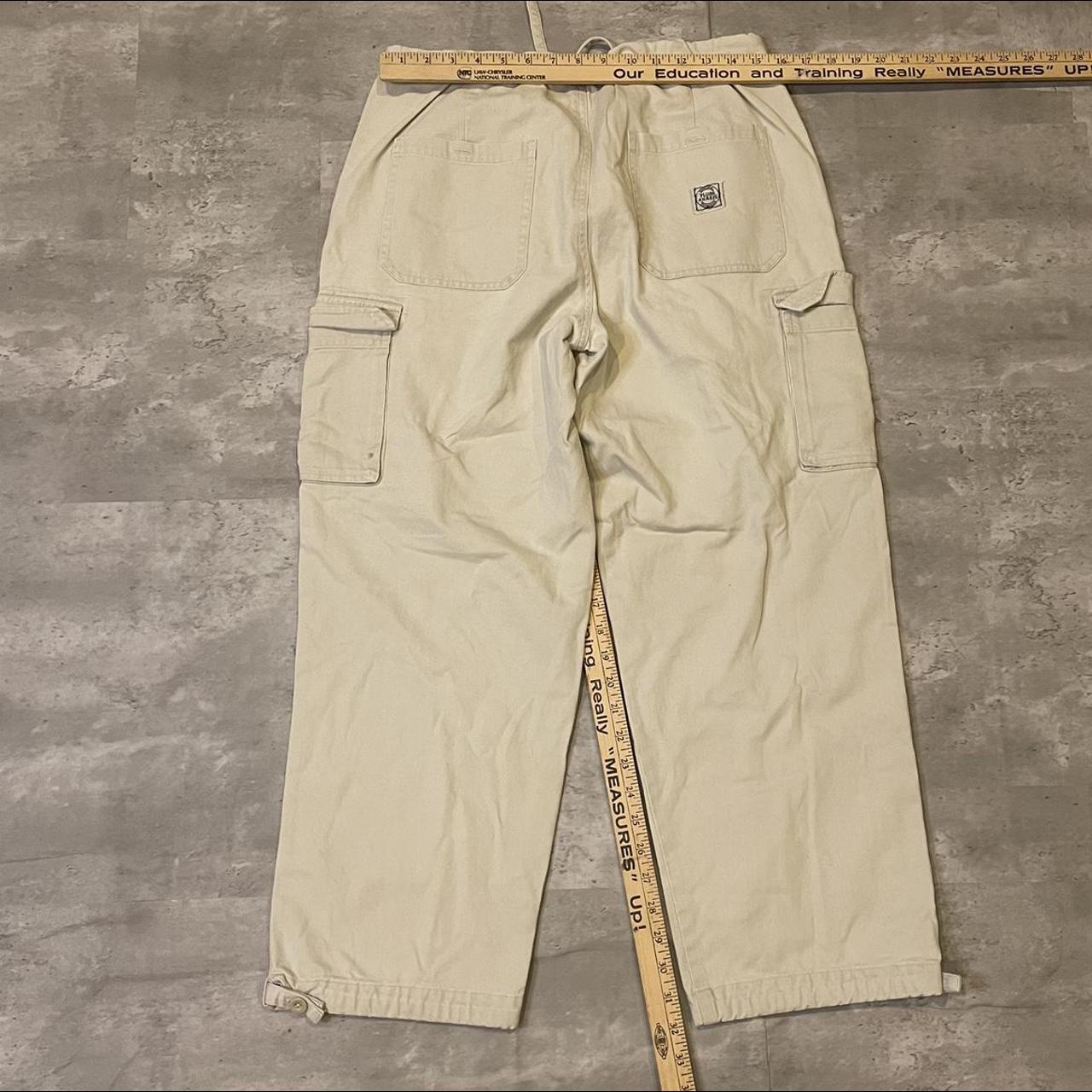 vintage tan cargo parachute pants size... - Depop