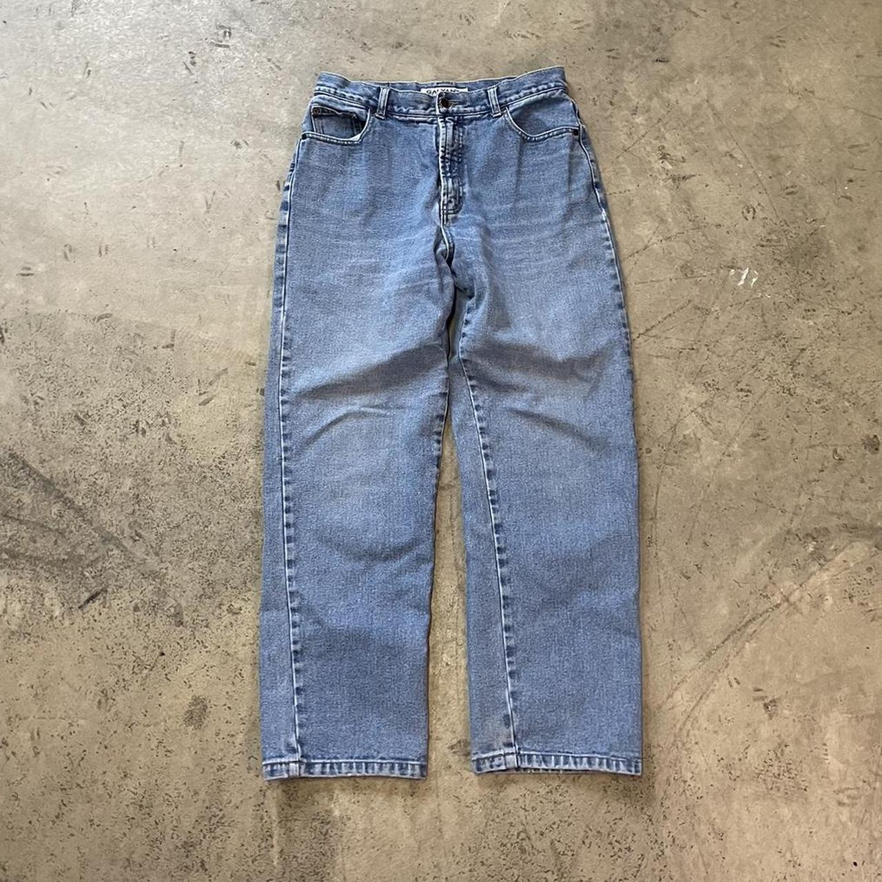 vintage 90s baggy lightwash jeans size 10 /... - Depop