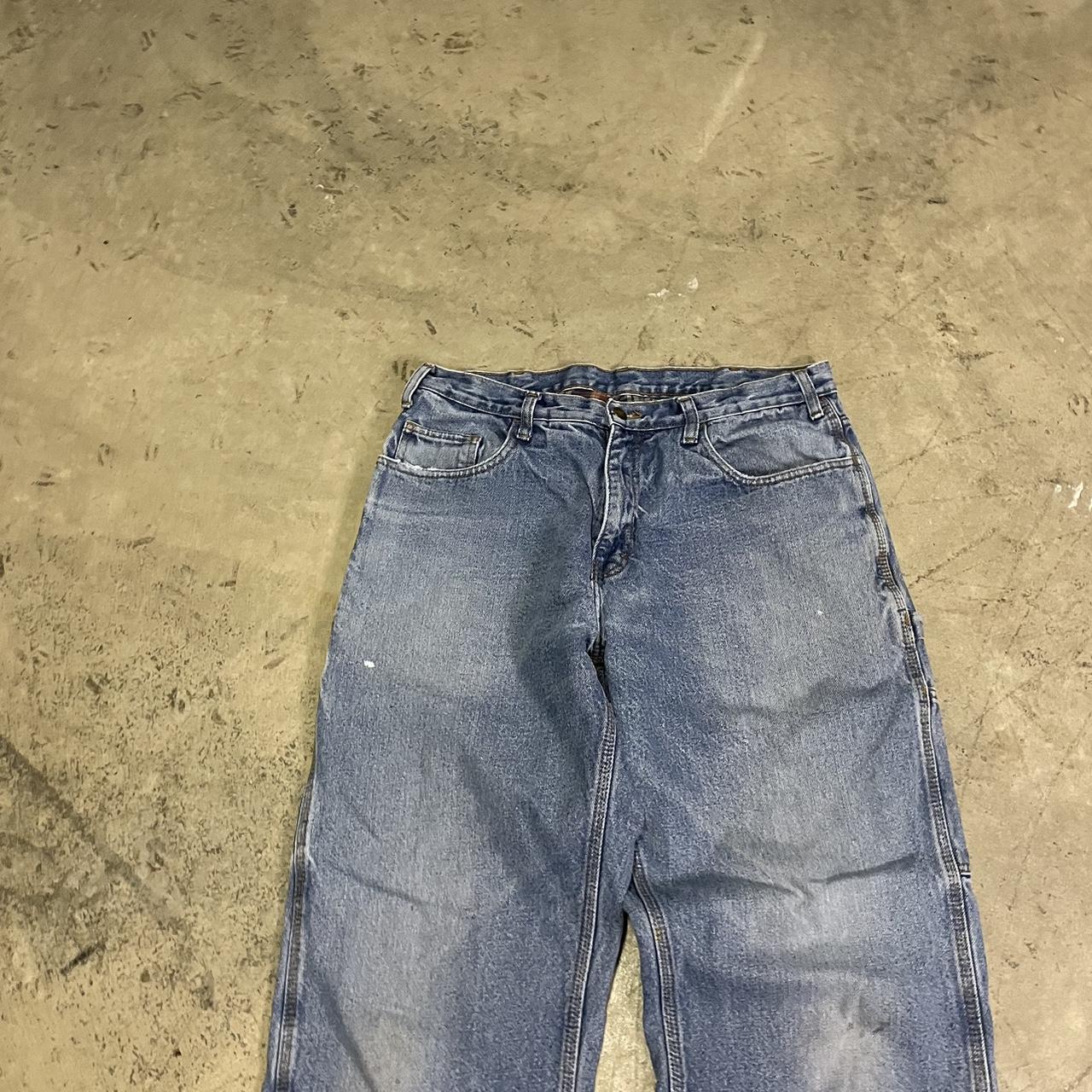 Vintage baggy flannel lined carpenter jeans size depop