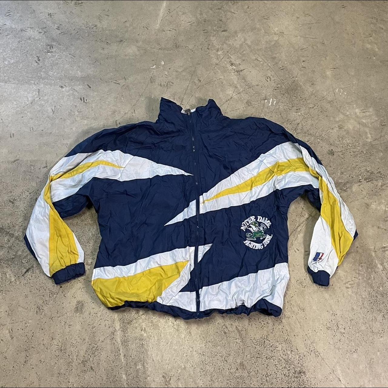 Men's Navy and Yellow Jacket | Depop