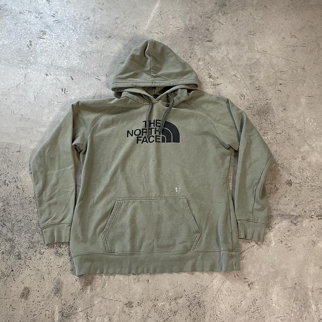 The North Face Women's Green and White Hoodie | Depop