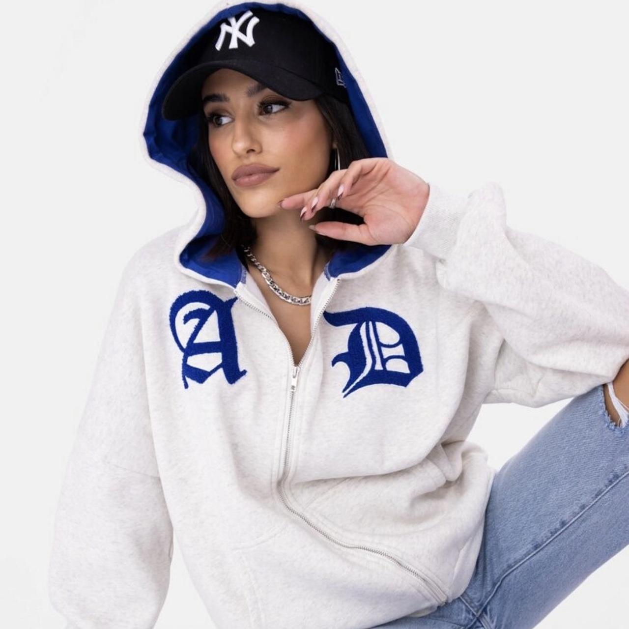 adika blue and white hoodie do not sell... Depop