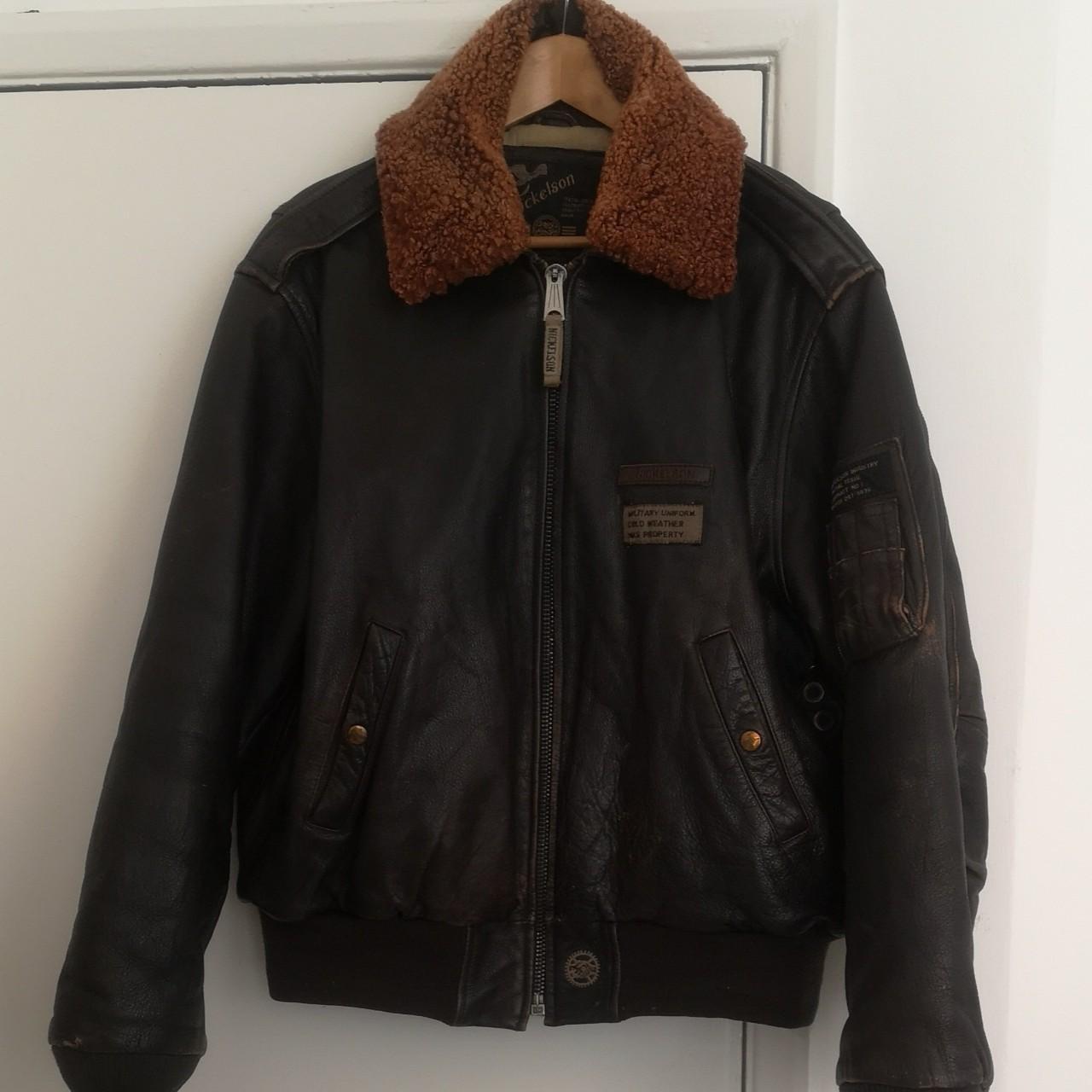 Nickelson leather outlet bomber jacket