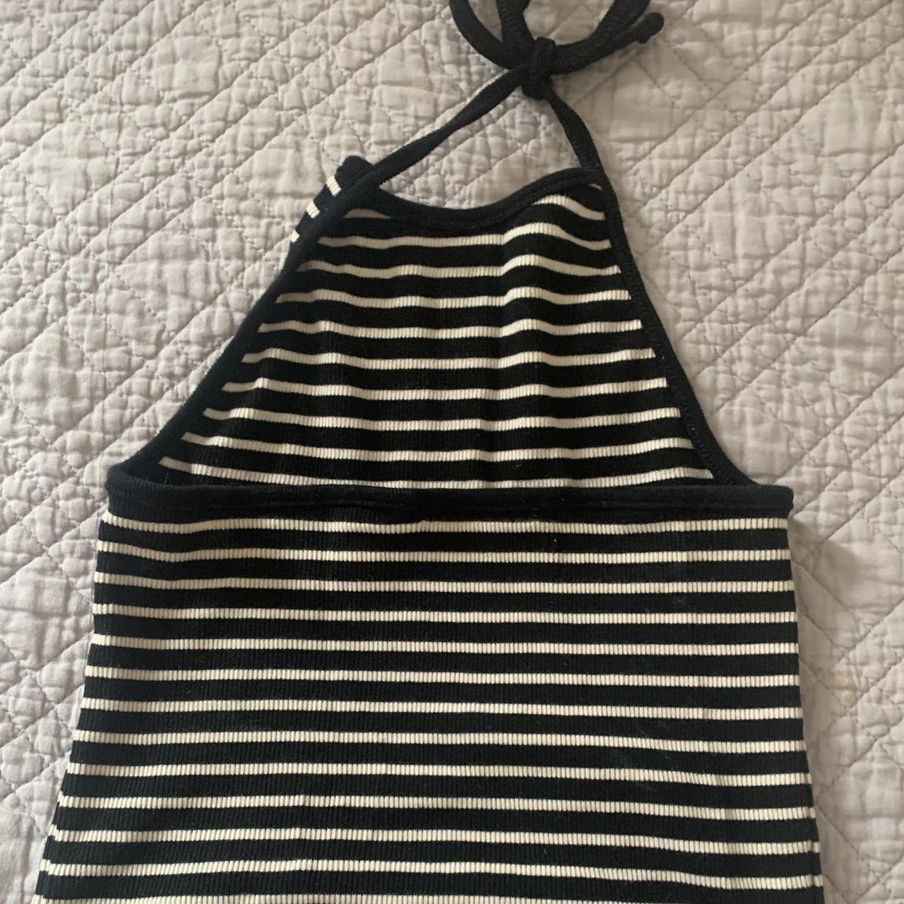 Black and white stripped halter top from brandy Ties... Depop