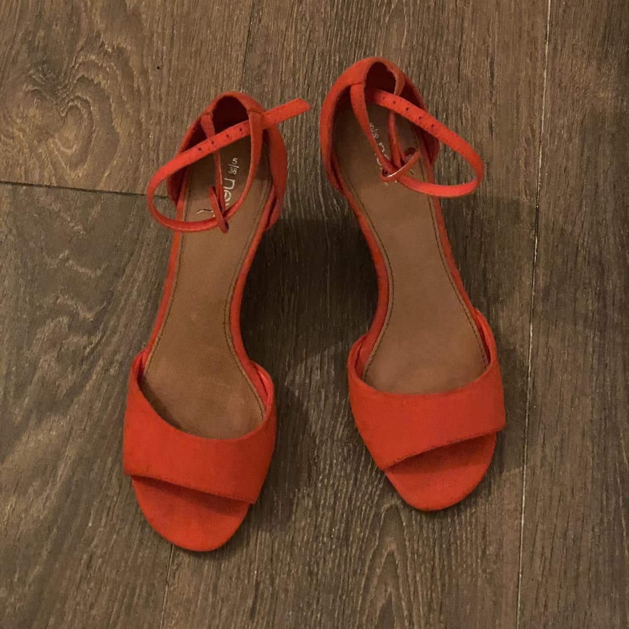 Suede vintage wedges by Next Colour Orange red Depop