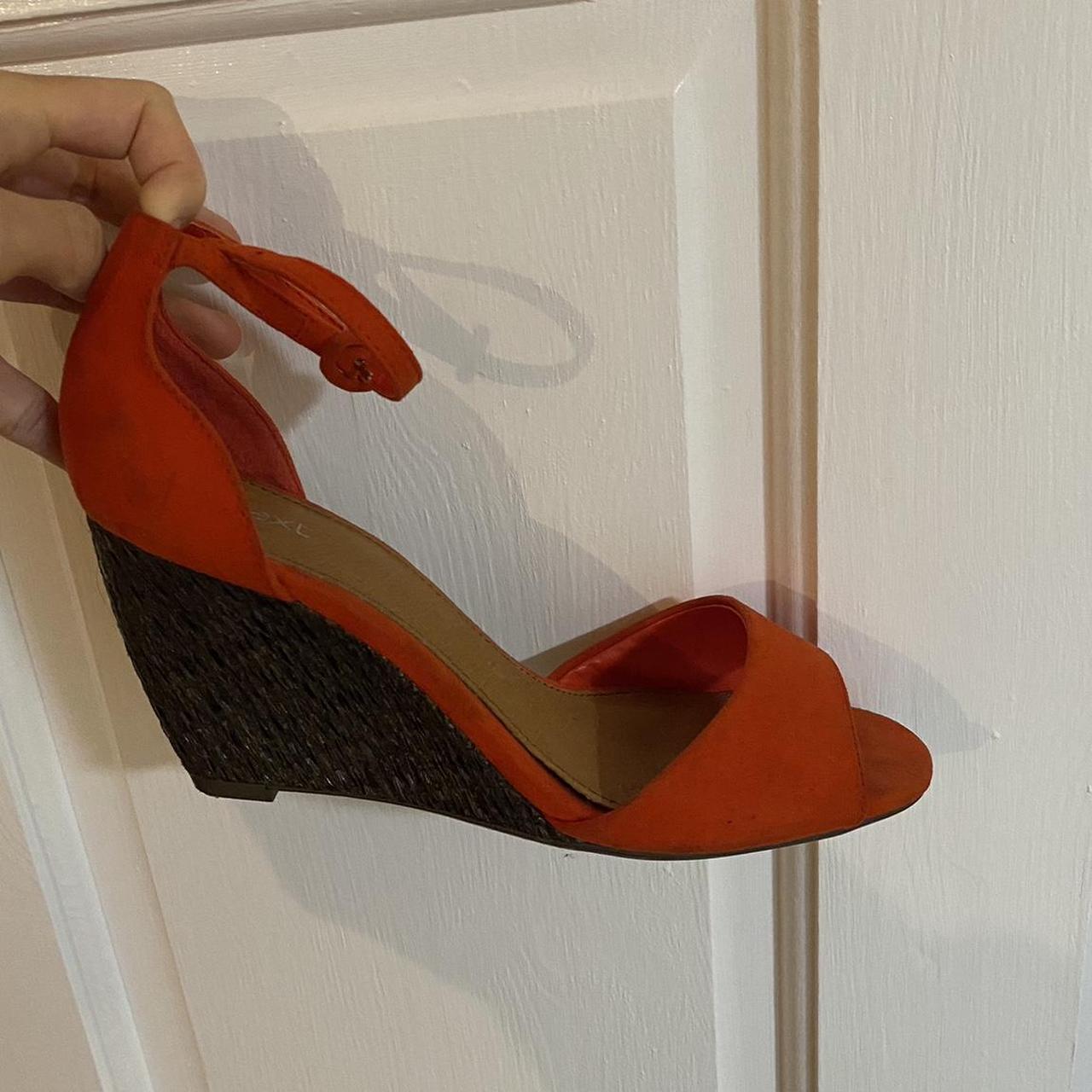 Suede vintage wedges by Next Colour Orange red Depop