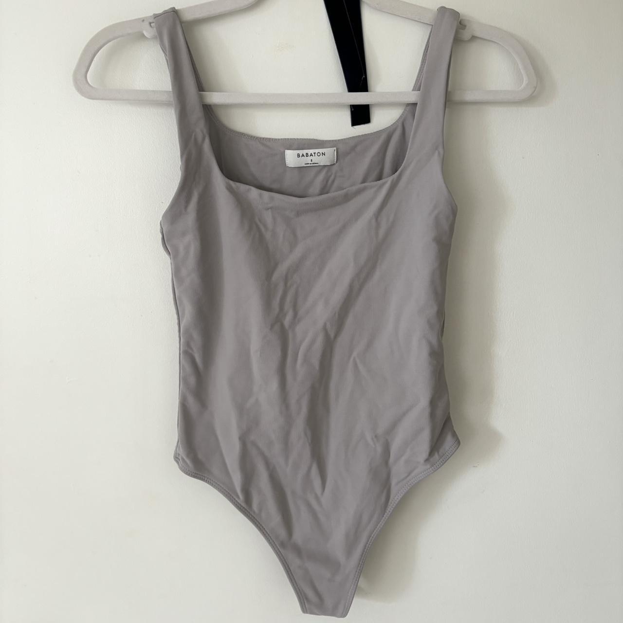 Grey, babaton Aritzia square neck body suit size small