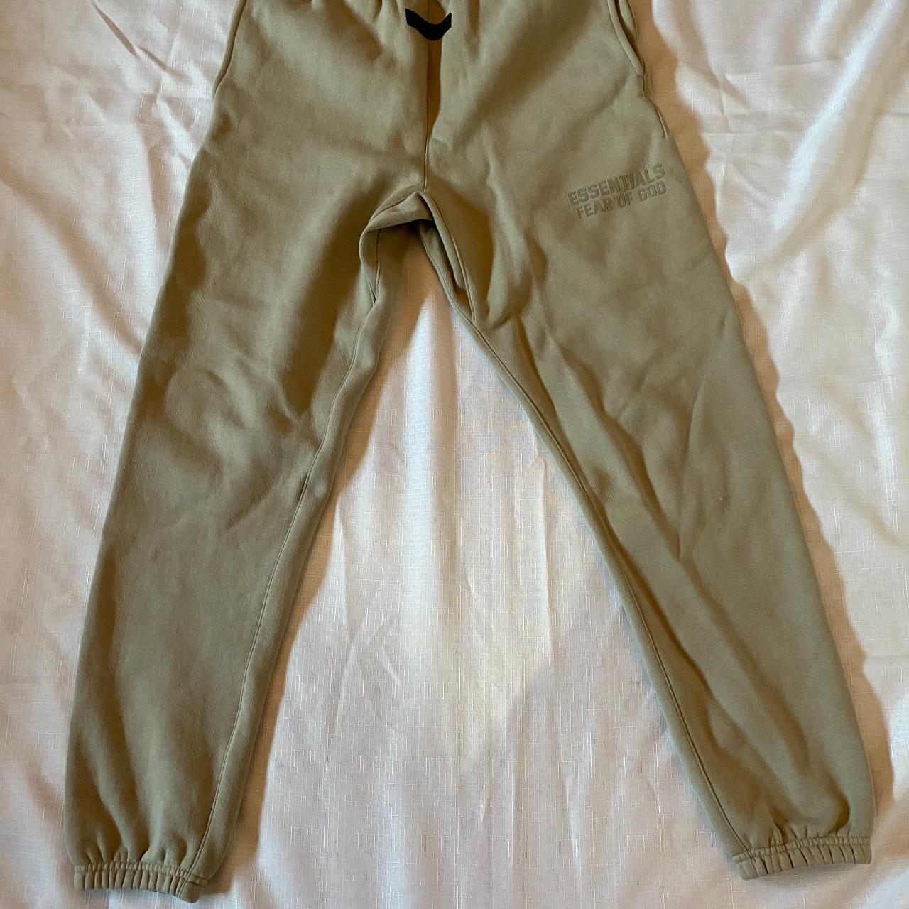 Essentials Women's Tan and Khaki Joggerstracksuits Depop