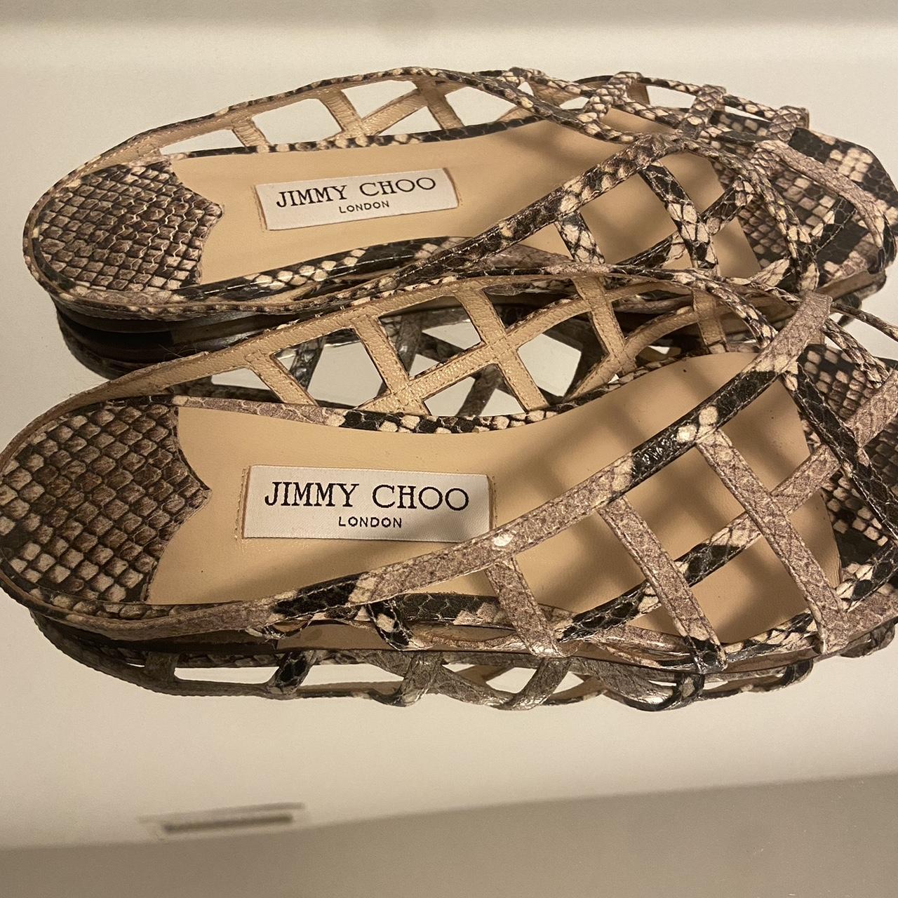 jimmy choo sai flat leather sandals size 38 Depop