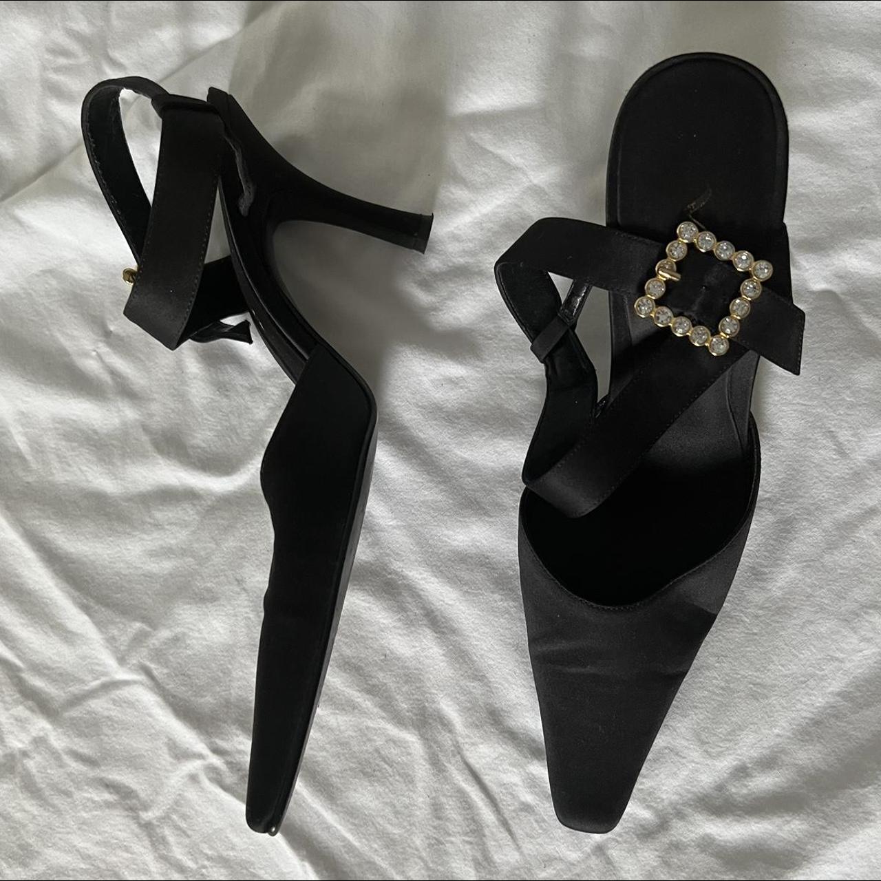 Nina Y2K Leather Satin Kitten Heels Used in great... - Depop