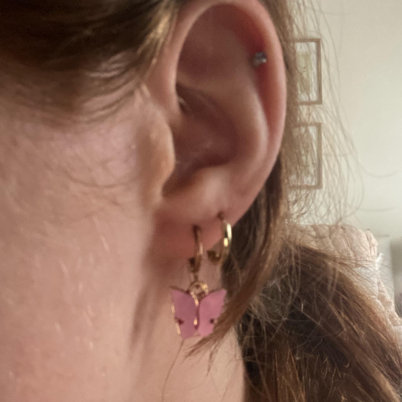 Super Cute Pink Butterfly Earrings Free With A Depop