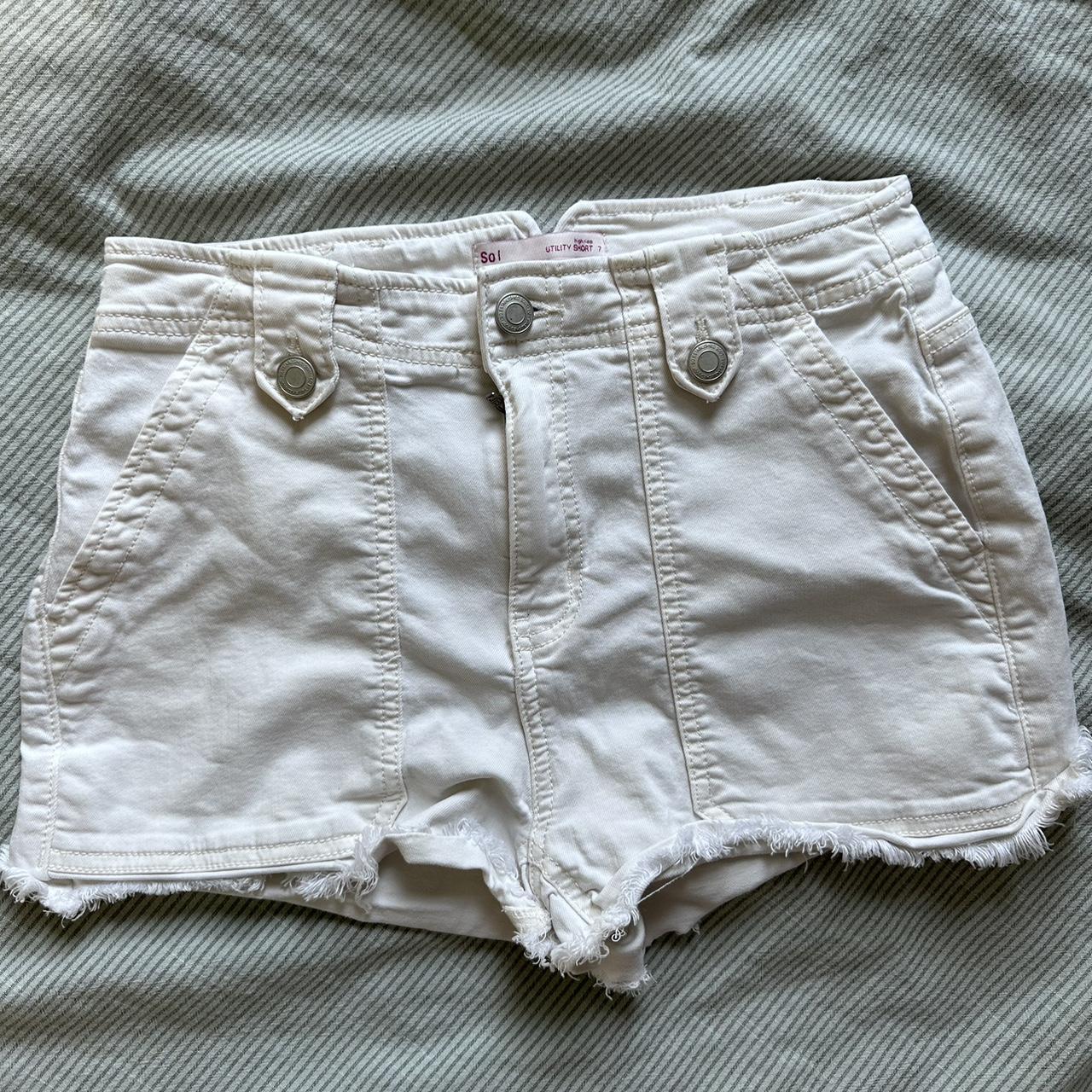 White utility shorts Super comfortable and stretchy... Depop